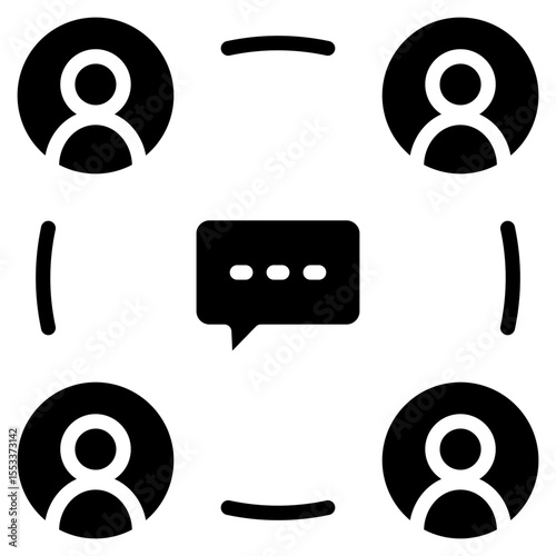 Group Discussion Icon Element For Design