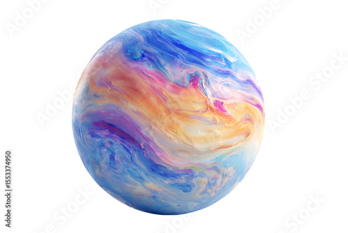Abstract pastel planet, cosmic art, vibrant colors