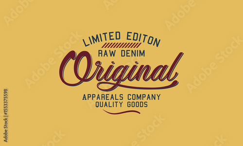 Original Limited Edition Apparel Company College slogan vector illustration for t-shirts and other uses.	