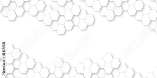 Futuristic 3D White Light hexagon Geometric Structure Featuring Abstract Polygonal Honeycomb Pattern, Technology-Inspired Design, and a Luxurious, Modern Vector Background for Innovation
