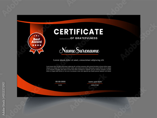 Professional Modern unique certificate design sample