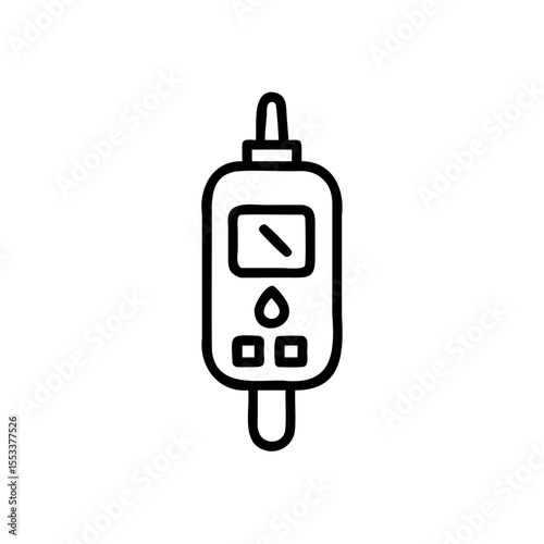 Blood glucose meter icon line art medical device