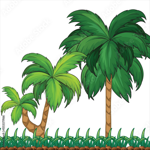 A colorful palm tree retro art vector  Premium AI-generated vector