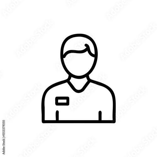 Simple Line Icon Male Employee, Staff, Worker, Person, Profile