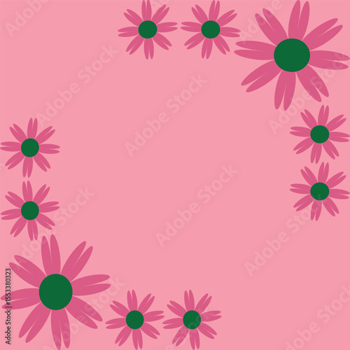 Beautiful background with pink flowers  Premium Vector