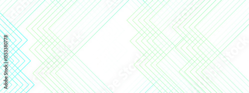 Abstract minimal background with overlapping translucent linear shapes forming diamond and chevron patterns. Gradient tones of aqua, cyan, and light green  futuristic, and geometric aesthetic
