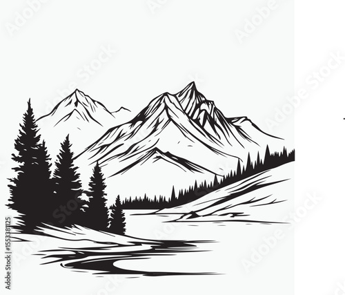 mountain landscape vector