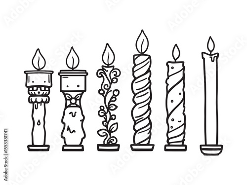 clean continuous line candle graphic for relaxation theme