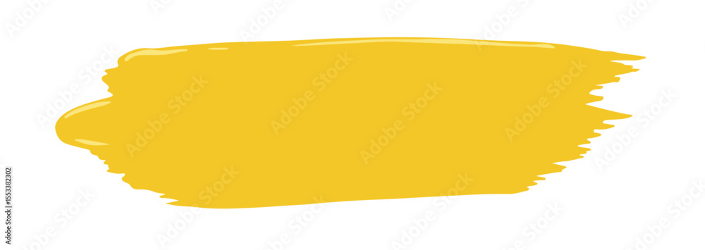 Abstract Yellow Paint Brush. A vibrant, abstract yellow paint stroke with textured edges. Ideal for artistic accents, highlighting, or a hand-drawn feel in designs.
