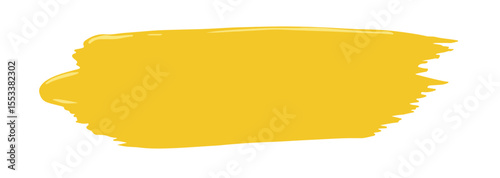 Abstract Yellow Paint Brush. A vibrant, abstract yellow  paint stroke with textured edges. Ideal for artistic accents, highlighting, or a hand-drawn feel in designs.