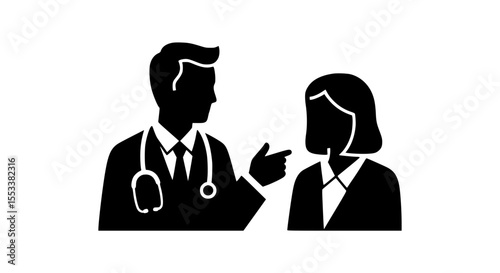 Doctor consulting with a patient discussing a medical issue and providing advice for better health outcomes and patient care