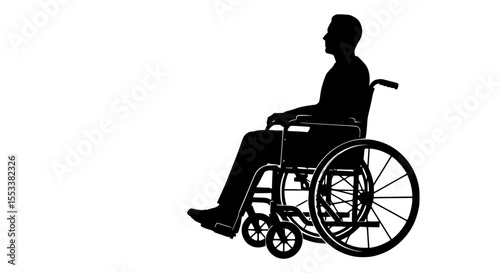 Silhouette of a Person Sitting in a Wheelchair Demonstrating Mobility and Accessibility