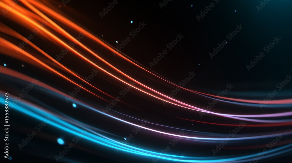 Obraz premium Dark abstract background with neon lines, glow.