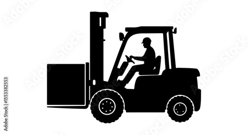 Forklift Operations: Lifting, Transporting, and Stacking Icons. This collection effectively represents logistics, warehousing, material handling, and industrial operations.