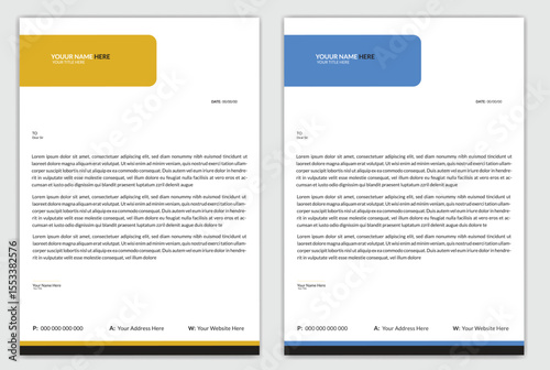 Clean corporate letterhead template design, Modern letterheads design template, Professional company letterheads layout for business and project.