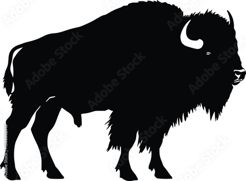 American Bison Silhouette: Strong, Majestic, Powerful Animal Graphic