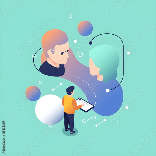 Co-Creating the Future: Abstract AI & Human Collaboration Concept