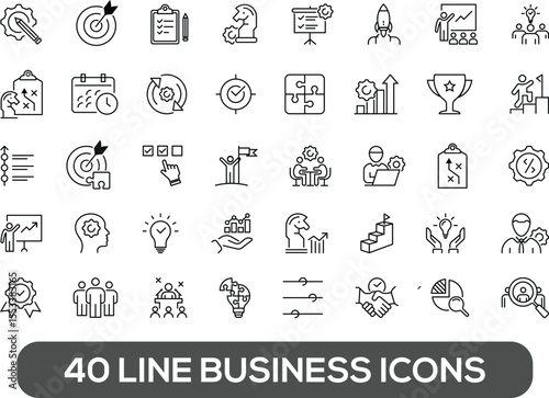 40 line buisness icon design