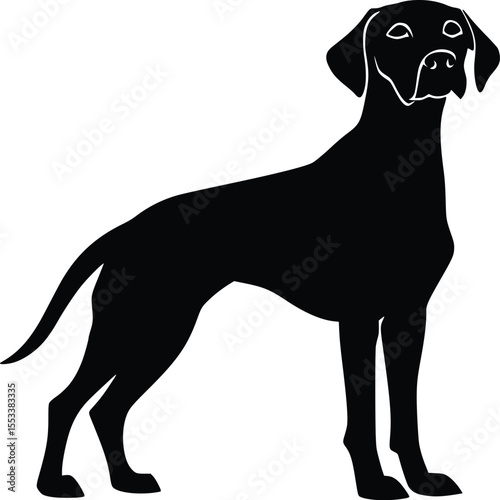 Elegant German Shorthaired Pointer Silhouette: Canine Icon