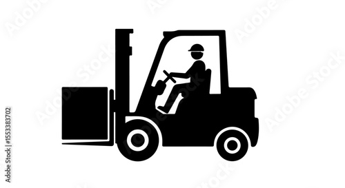 Forklift Operations: Lifting, Transporting, and Stacking Icons. This collection effectively represents logistics, warehousing, material handling, and industrial operations.