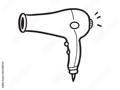 Clean modern hairdryer sketch drawing vector