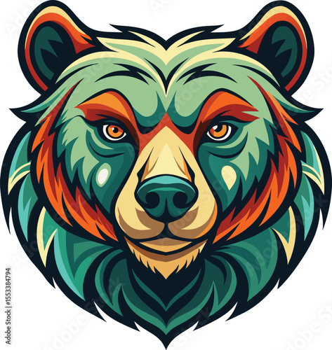 bear head mascot logo vector illustration