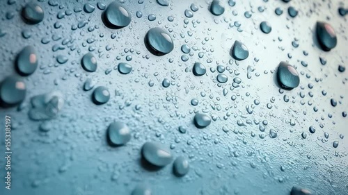 Water Droplets on Blue Surface
