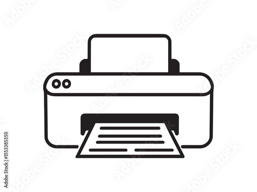 Clean Printer Outline Vector Art