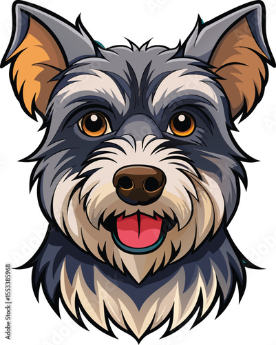 dog face mascot logo vector illustration