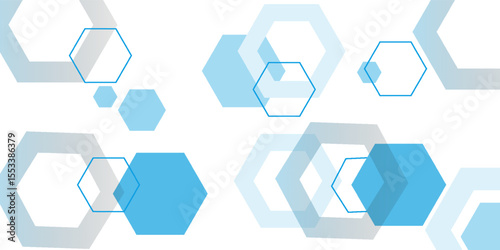 Abstract blue hexagon banner background.