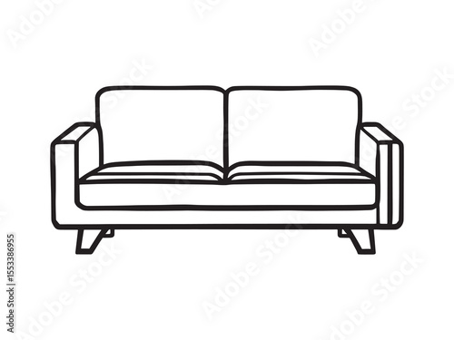 Contemporary Sofa Vector Clean Line Design