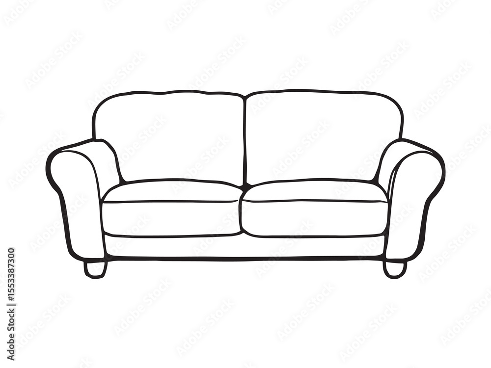 Cozy Living Room Sofa Simple Illustration Cozy Living Room Sofa Simple Illustration