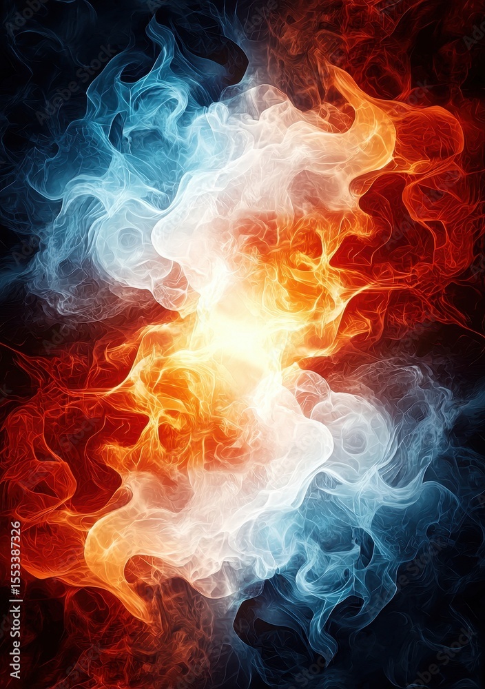 Fototapeta premium Abstract Colorful Smoke Pattern in Blue and Red Shades