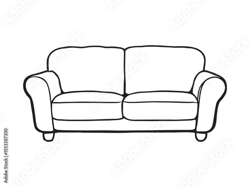 Cozy Living Room Sofa Simple Illustration