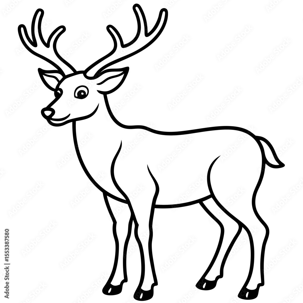 Fototapeta premium Reindeer Outline