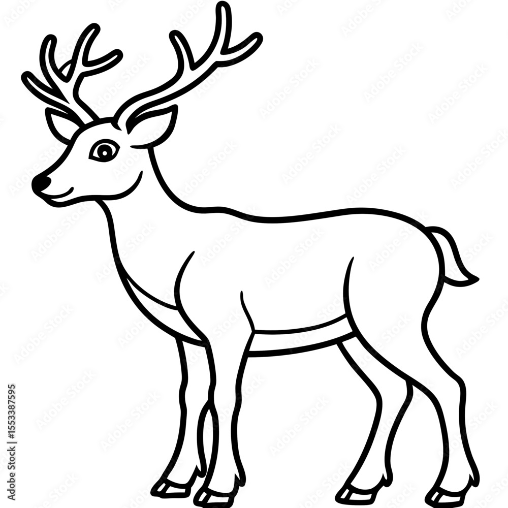 Fototapeta premium Reindeer Outline