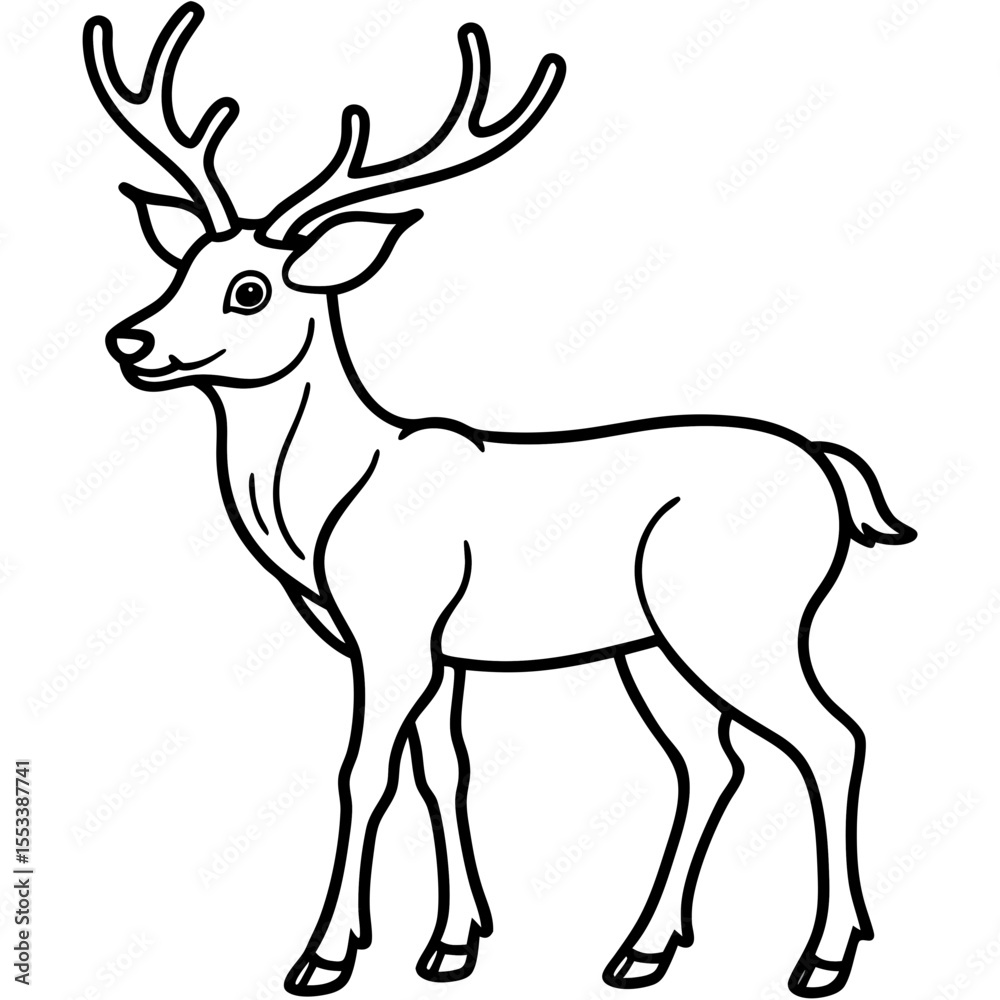 Fototapeta premium Reindeer Outline