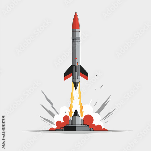 Ballistic Missile Flat Icon