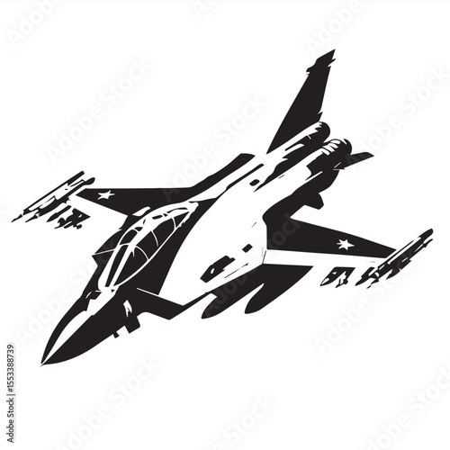 Combat Aircraft Icon Isolated