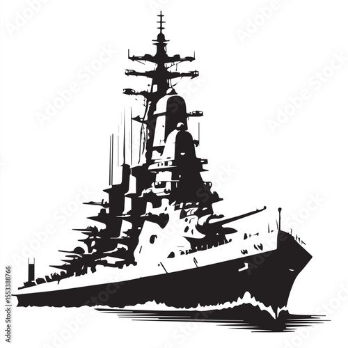  a large military battleship silhouette