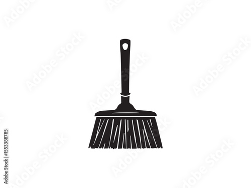 dustpan cleaning equipment line art graphic