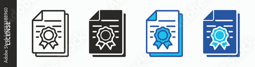 License icon illustration concept with mixed style