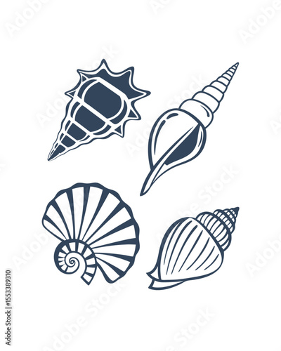 -sea-shell-icon-bundle---stylized-silhouette-shell .eps