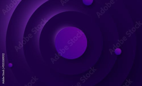 Abstract Blue and Purple Background with Glowing Circles and Swirl Pattern