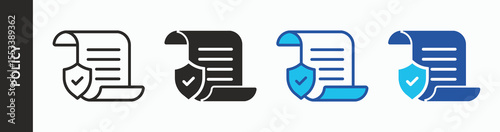 Policy icon illustration concept with mixed style
