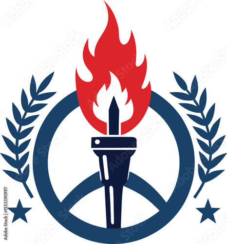 fire torch emblem logo vector art