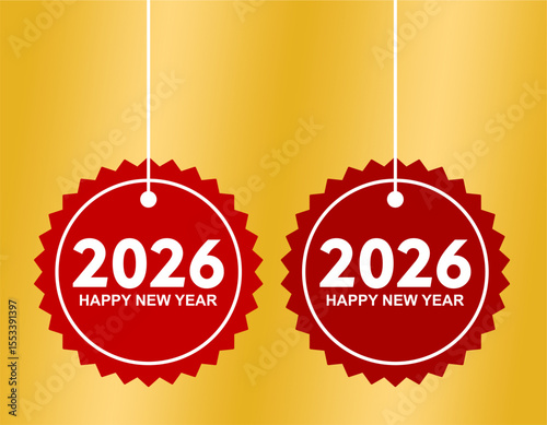 Happy new year 2026 background design for greeting card banner poster number 2026
