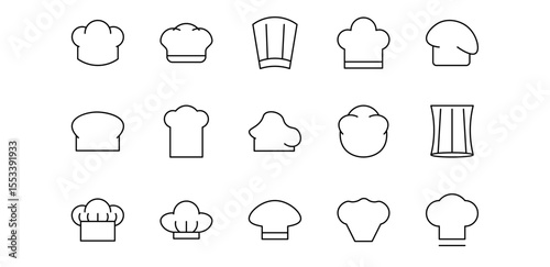 chef hat icon pack illustration