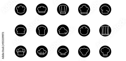 chef hat icon pack illustration