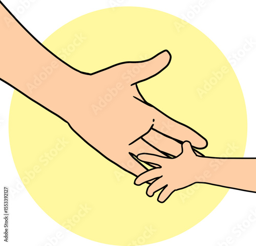 Reaching Out Love and Care Between Generations. Ideal for themes like parenting, family care, emotional support, child safety, and human connection. Symbolizing love, protection, guidance, and trust.